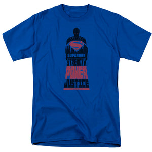 AN OFFCIALLY LICENSED BATMAN V SUPERMAN SUPER JUSTICE MEN'S REGULAR FIT T-SHIRT ROYAL
