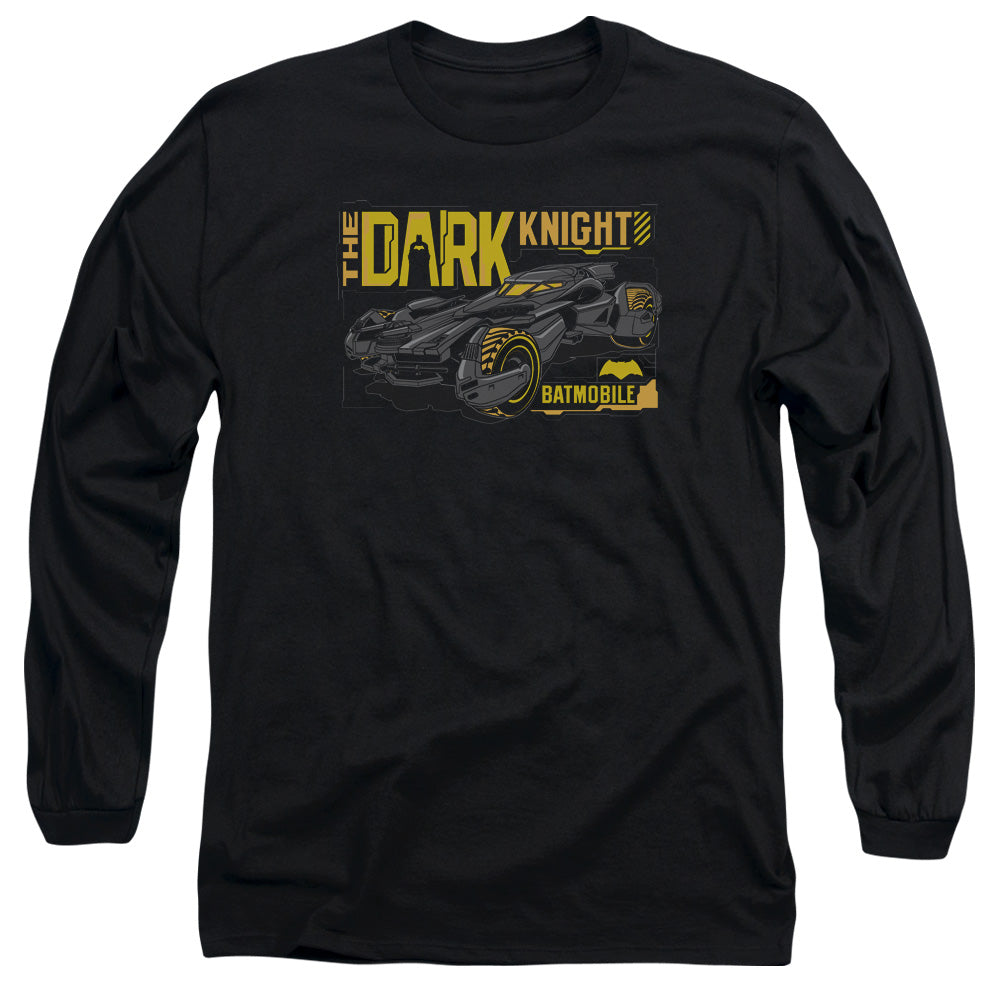 AN OFFCIALLY LICENSED BATMAN V SUPERMAN MOBIL DARK KNIGHT MEN'S LONG SLEEVE T-SHIRT BLACK