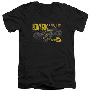 AN OFFCIALLY LICENSED BATMAN V SUPERMAN MOBIL DARK KNIGHT MEN'S V-NECK T-SHIRT BLACK