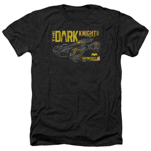AN OFFCIALLY LICENSED BATMAN V SUPERMAN MOBIL DARK KNIGHT MEN'S HEATHER T-SHIRT CHARCOAL