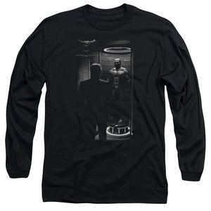 AN OFFCIALLY LICENSED BATMAN V SUPERMAN SUIT UP MEN'S LONG SLEEVE T-SHIRT BLACK