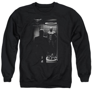 AN OFFCIALLY LICENSED BATMAN V SUPERMAN SUIT UP ADULT UNISEX CREWNECK SWEATSHIRT BLACK