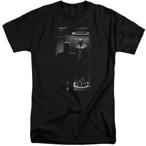 AN OFFCIALLY LICENSED BATMAN V SUPERMAN SUIT UP MEN'S TALL FIT T-SHIRT BLACK