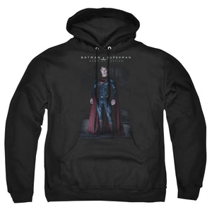 AN OFFCIALLY LICENSED BATMAN V SUPERMAN STAND TALL ADULT UNISEX PULLOVER HOODIE BLACK