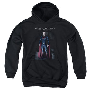 AN OFFCIALLY LICENSED BATMAN V SUPERMAN STAND TALL YOUTH HOODIE BLACK