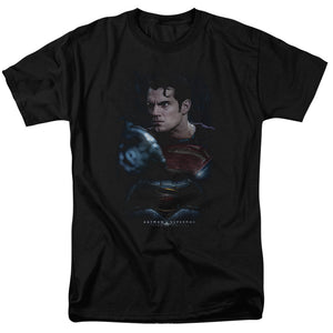 AN OFFCIALLY LICENSED BATMAN V SUPERMAN SUPER ANGRY MEN'S REGULAR FIT T-SHIRT BLACK