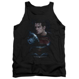 AN OFFCIALLY LICENSED BATMAN V SUPERMAN SUPER ANGRY ADULT UNISEX TANK TOP BLACK