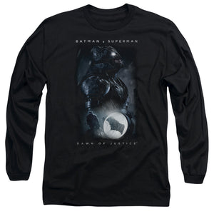 AN OFFCIALLY LICENSED BATMAN V SUPERMAN SIGNAL MEN'S LONG SLEEVE T-SHIRT BLACK