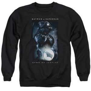 AN OFFCIALLY LICENSED BATMAN V SUPERMAN SIGNAL ADULT UNISEX CREWNECK SWEATSHIRT BLACK