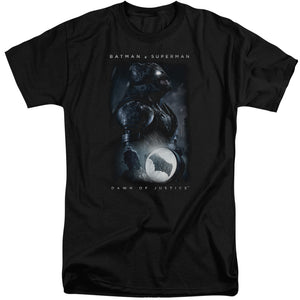 AN OFFCIALLY LICENSED BATMAN V SUPERMAN SIGNAL MEN'S TALL FIT T-SHIRT BLACK