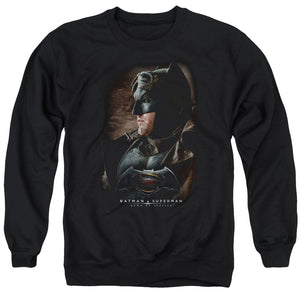 AN OFFCIALLY LICENSED BATMAN V SUPERMAN DESERT GEAR ADULT UNISEX CREWNECK SWEATSHIRT BLACK