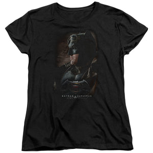 AN OFFCIALLY LICENSED BATMAN V SUPERMAN DESERT GEAR WOMEN'S REGULAR FIT T-SHIRT BLACK