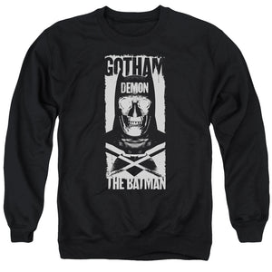 AN OFFCIALLY LICENSED BATMAN V SUPERMAN DEMON BAT ADULT UNISEX CREWNECK SWEATSHIRT BLACK