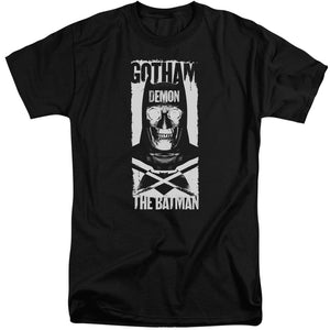 AN OFFCIALLY LICENSED BATMAN V SUPERMAN DEMON BAT MEN'S TALL FIT T-SHIRT BLACK
