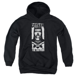 AN OFFCIALLY LICENSED BATMAN V SUPERMAN DEMON BAT YOUTH HOODIE BLACK