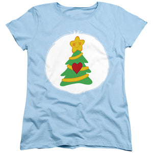 AN OFFCIALLY LICENSED CARE BEARS CHRISTMAS WISHES BELLY WOMEN'S REGULAR FIT T-SHIRT LIGHT BLUE