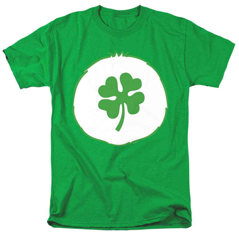 AN OFFCIALLY LICENSED CARE BEARS GOOD LUCK BELLY MEN'S REGULAR FIT T-SHIRT KELLY GREEN