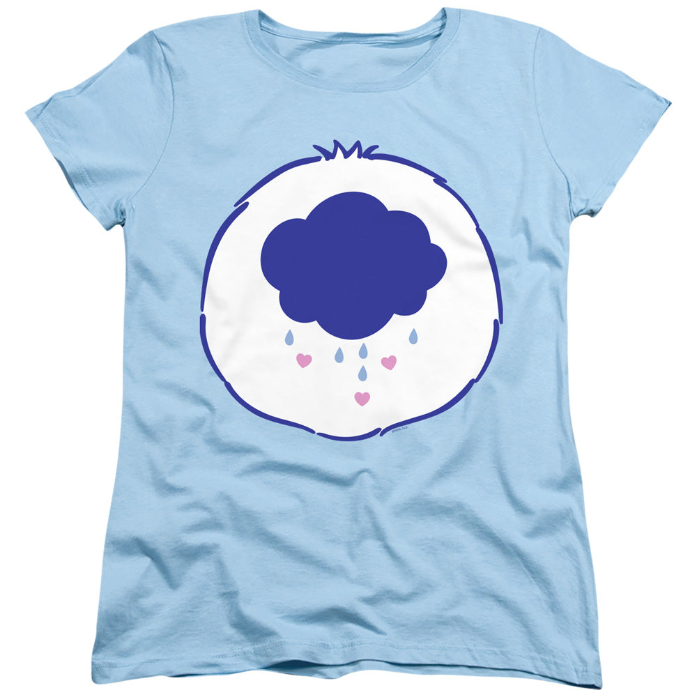 AN OFFCIALLY LICENSED CARE BEARS GRUMPY BELLY WOMEN'S REGULAR FIT T-SHIRT LIGHT BLUE