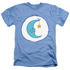 AN OFFCIALLY LICENSED CARE BEARS BEDTIME BELLY MEN'S HEATHER T-SHIRT LIGHT BLUE