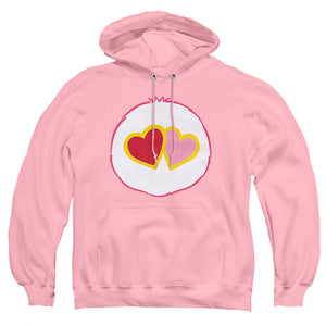 AN OFFCIALLY LICENSED CARE BEARS LOVE A LOT BELLY ADULT UNISEX PULLOVER HOODIE PINK