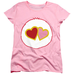 AN OFFCIALLY LICENSED CARE BEARS LOVE A LOT BELLY WOMEN'S REGULAR FIT T-SHIRT PINK