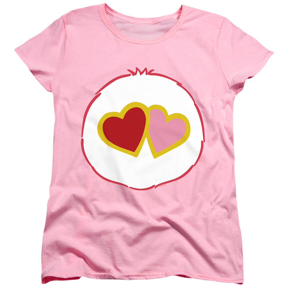 AN OFFCIALLY LICENSED CARE BEARS LOVE A LOT BELLY WOMEN'S REGULAR FIT T-SHIRT PINK