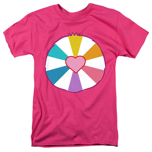 AN OFFCIALLY LICENSED CARE BEARS HOPEFUL HEART BELLY MEN'S REGULAR FIT T-SHIRT HOT PINK