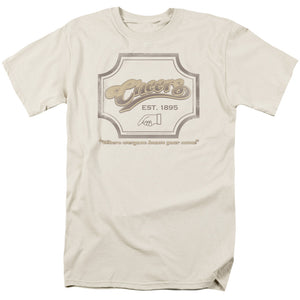 AN OFFCIALLY LICENSED CHEERS SIGN MEN'S REGULAR FIT T-SHIRT CREAM