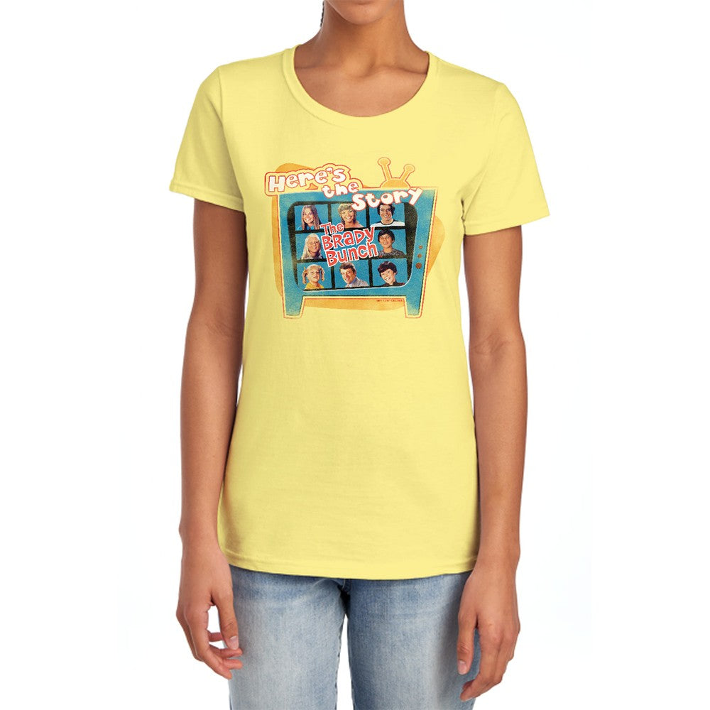 Brady Bunch Heres The Story Licensed Women's T-Shirt Regular Fit SM-2X