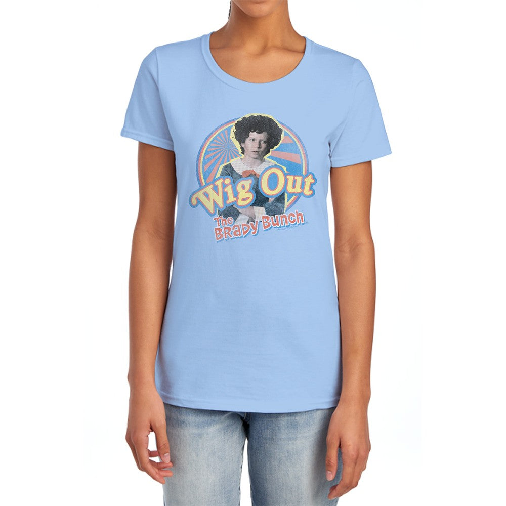 Brady Bunch Wig Out Licensed Women's T-Shirt Regular Fit LG