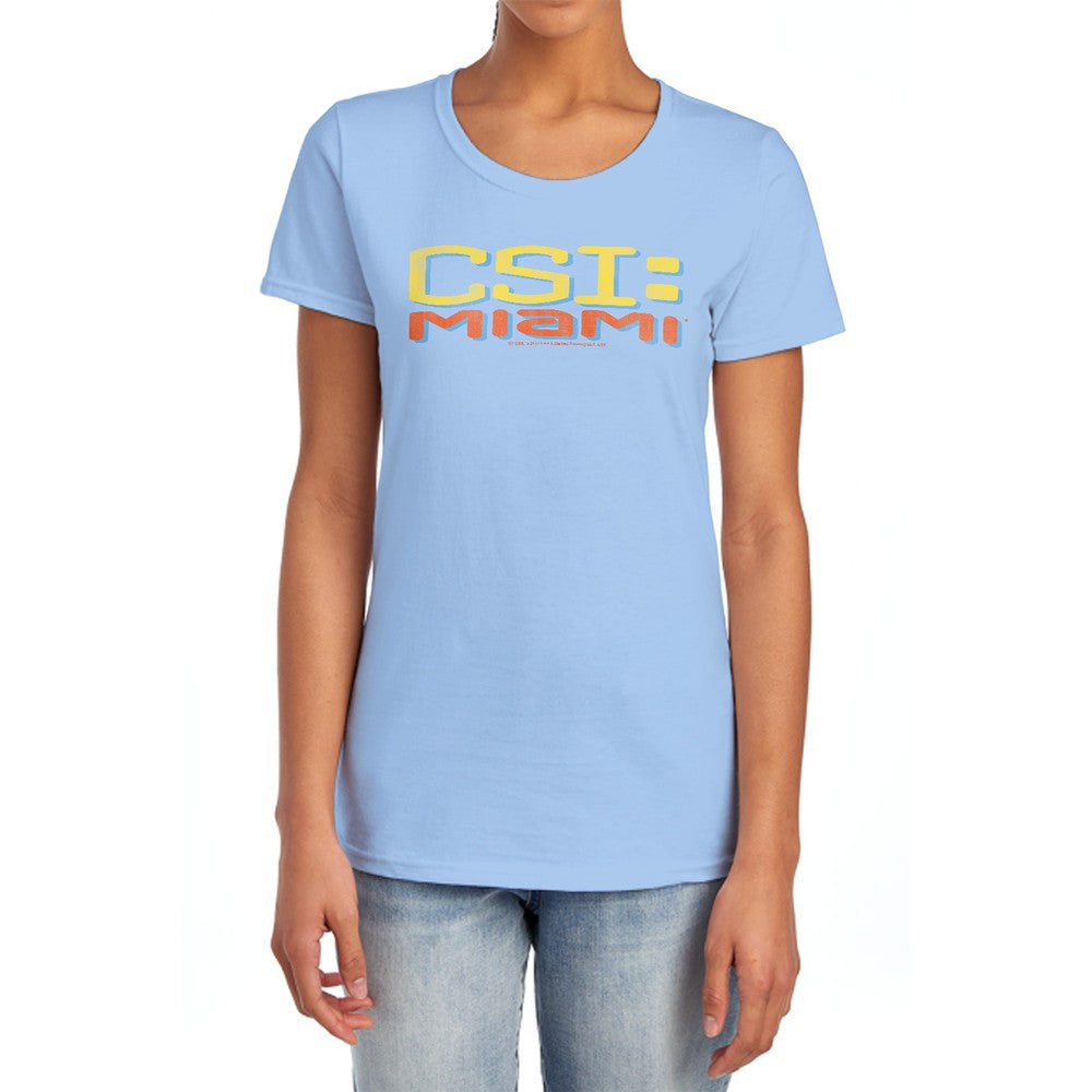 Csi Miami Logo Distressed Licensed Women's T-Shirt Regular Fit LG