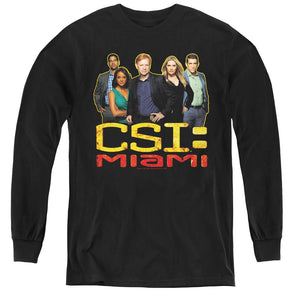 AN OFFCIALLY LICENSED CSI MIAMI THE CAST IN BLACK YOUTH LONG SLEEVE T-SHIRT BLACK