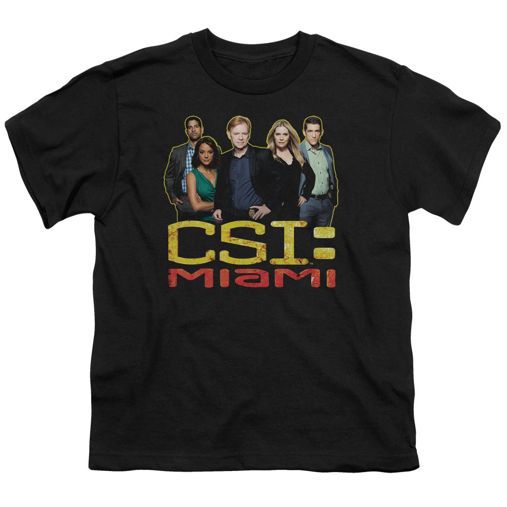 Csi Miami The Cast In Black Licensed Kid's T-Shirt (Ages 4-7) SM-LG