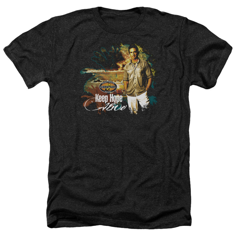 Survivor Keep Hope Alive Licensed Adult Unisex T-Shirt Heather Tee LG