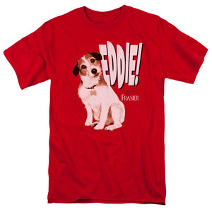 AN OFFCIALLY LICENSED FRASIER EDDIE MEN'S REGULAR FIT T-SHIRT RED