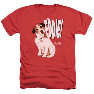 AN OFFCIALLY LICENSED FRASIER EDDIE MEN'S HEATHER T-SHIRT RED