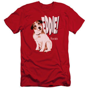 AN OFFCIALLY LICENSED FRASIER EDDIE MEN'S PREMIUM SLIM FIT T-SHIRT RED