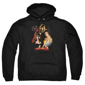 AN OFFCIALLY LICENSED CHARMED ORIGINAL THREE ADULT UNISEX PULLOVER HOODIE BLACK