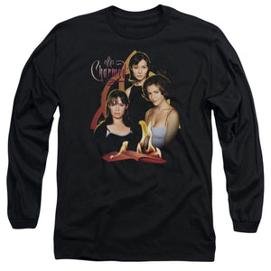 AN OFFCIALLY LICENSED CHARMED ORIGINAL THREE MEN'S LONG SLEEVE T-SHIRT BLACK