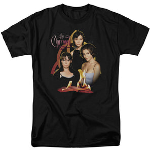 AN OFFCIALLY LICENSED CHARMED ORIGINAL THREE MEN'S REGULAR FIT T-SHIRT BLACK