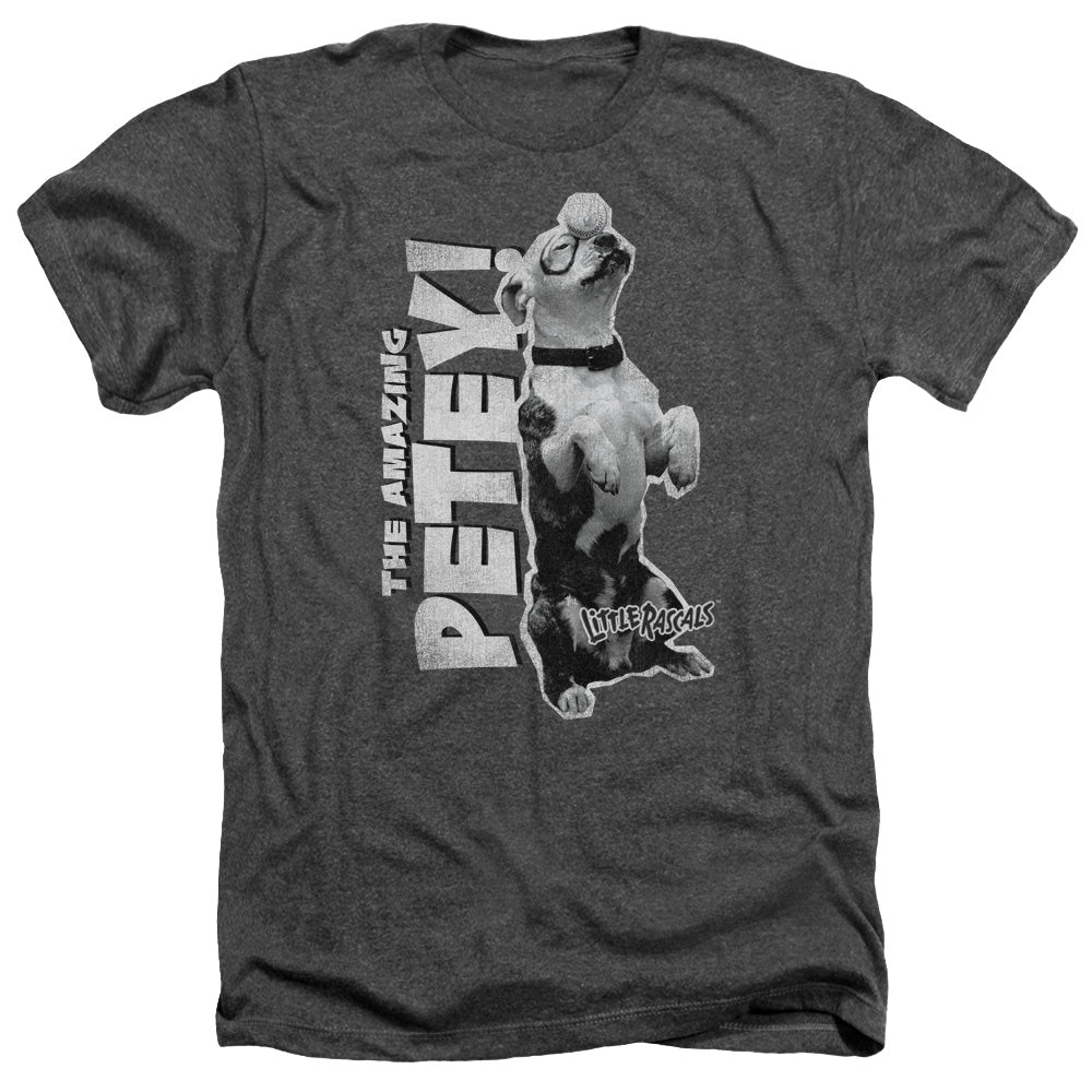 AN OFFCIALLY LICENSED LITTLE RASCALS AMAZING PETEY MEN'S HEATHER T-SHIRT CHARCOAL