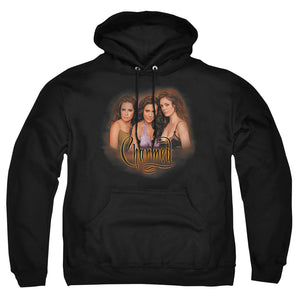 AN OFFCIALLY LICENSED CHARMED SMOKIN ADULT UNISEX PULLOVER HOODIE BLACK