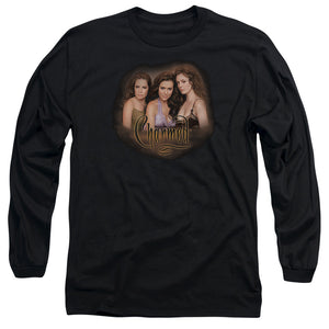 AN OFFCIALLY LICENSED CHARMED SMOKIN MEN'S LONG SLEEVE T-SHIRT BLACK