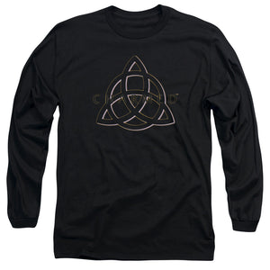 AN OFFCIALLY LICENSED CHARMED TRIPLE LINKED LOGO MEN'S LONG SLEEVE T-SHIRT BLACK