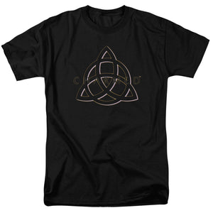 AN OFFCIALLY LICENSED CHARMED TRIPLE LINKED LOGO MEN'S REGULAR FIT T-SHIRT BLACK