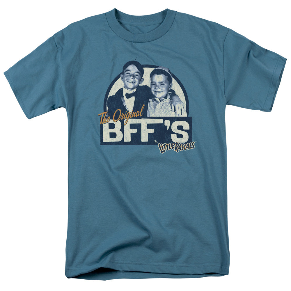 AN OFFCIALLY LICENSED LITTLE RASCALS ORIGINAL BFFS MEN'S REGULAR FIT T-SHIRT SLATE