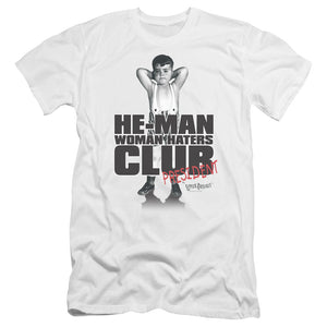 AN OFFCIALLY LICENSED LITTLE RASCALS CLUB PRESIDENT MEN'S PREMIUM SLIM FIT T-SHIRT WHITE