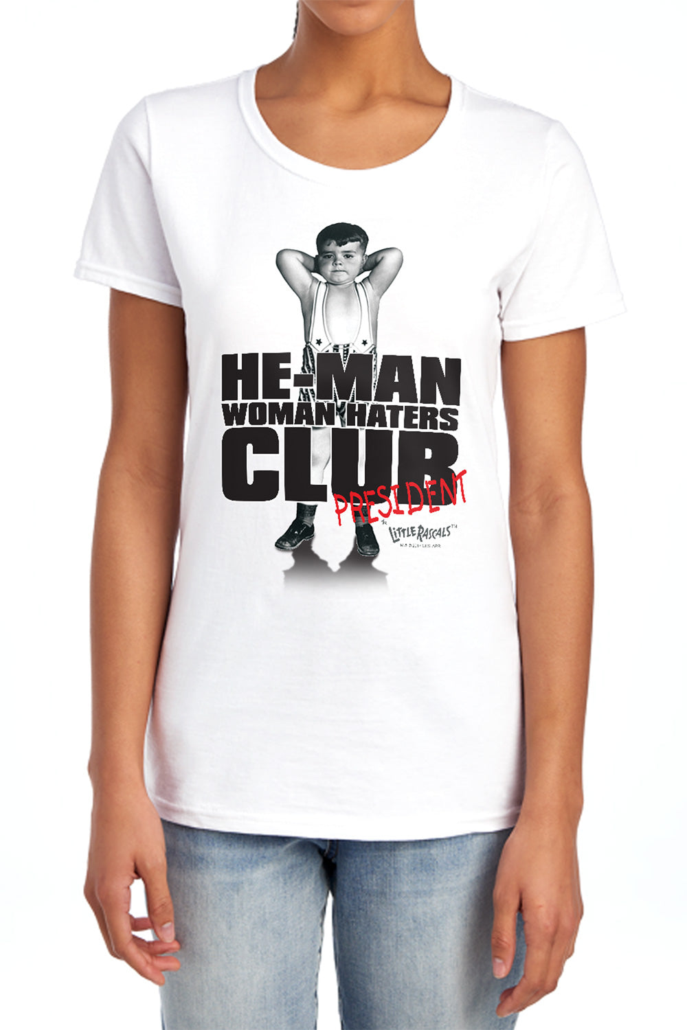 AN OFFCIALLY LICENSED LITTLE RASCALS CLUB PRESIDENT WOMEN'S REGULAR FIT T-SHIRT WHITE