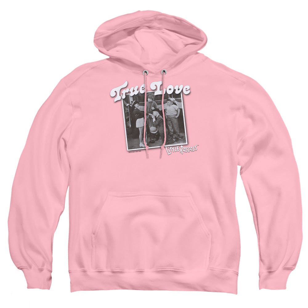 AN OFFCIALLY LICENSED LITTLE RASCALS TRUE LOVE ADULT UNISEX PULLOVER HOODIE PINK