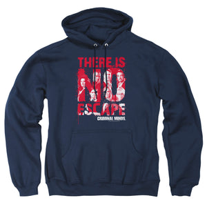 AN OFFCIALLY LICENSED CRIMINAL MINDS NO ESCAPE ADULT UNISEX PULLOVER HOODIE NAVY